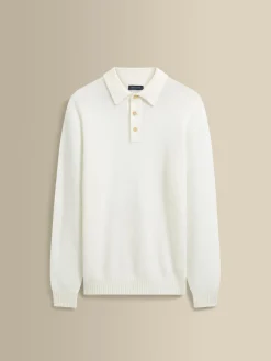Outlet Brushed Cashmere Silk Long Sleeve Polo Shirt T-Shirts & Polos