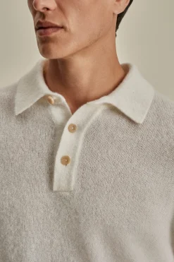 Outlet Brushed Cashmere Silk Long Sleeve Polo Shirt T-Shirts & Polos