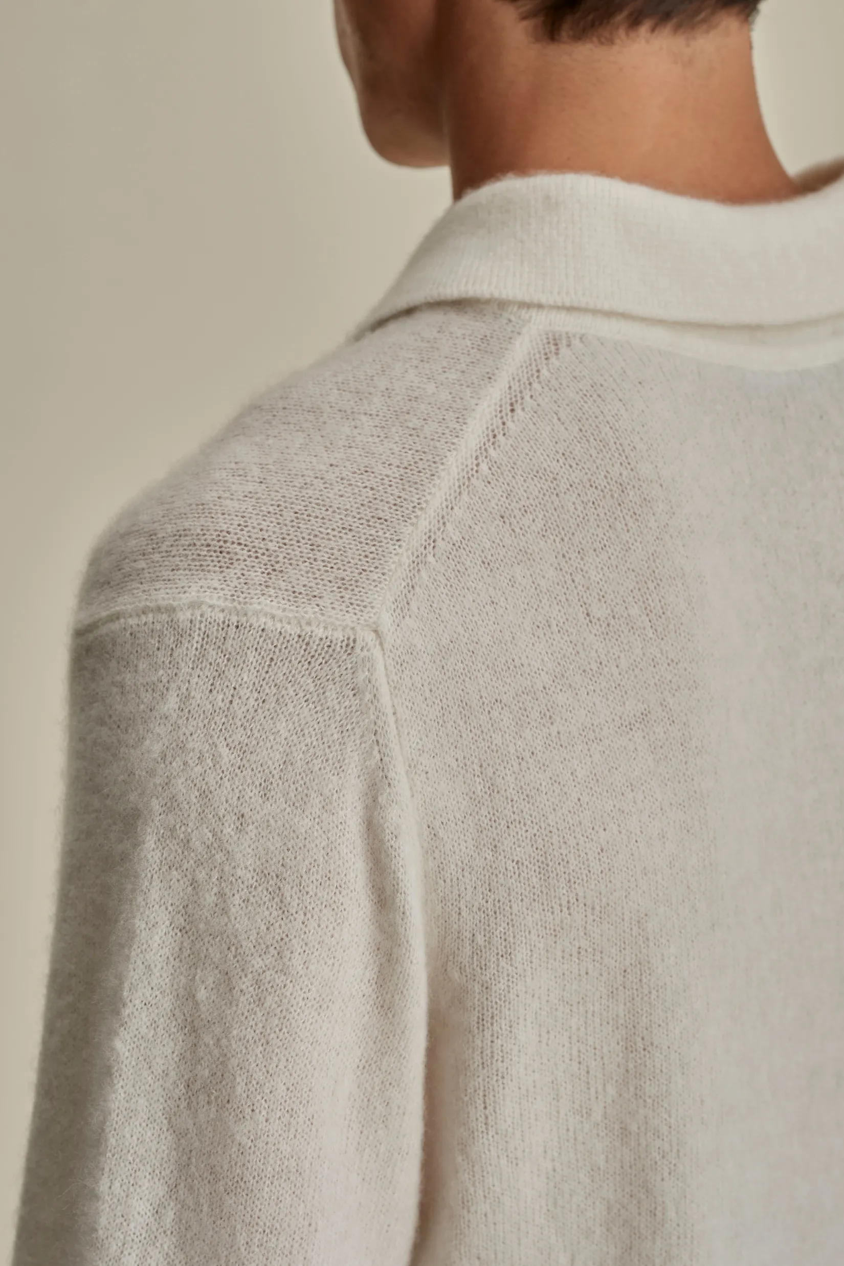 Outlet Brushed Cashmere Silk Long Sleeve Polo Shirt T-Shirts & Polos
