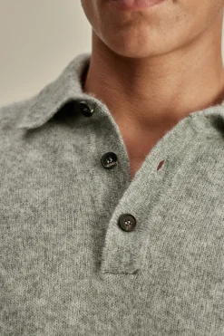 Best Brushed Cashmere Silk Long Sleeve Polo Shirt T-Shirts & Polos|Knitwear