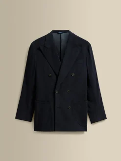 Outlet Brushed Cotton Double Breasted Peak Lapel Suit Tailoring