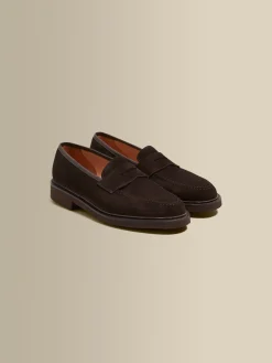 Hot Calf Suede Penny Loafer Shoes Shoes