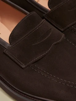 Hot Calf Suede Penny Loafer Shoes Shoes