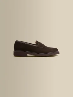 Hot Calf Suede Penny Loafer Shoes Shoes
