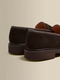 Hot Calf Suede Penny Loafer Shoes Shoes