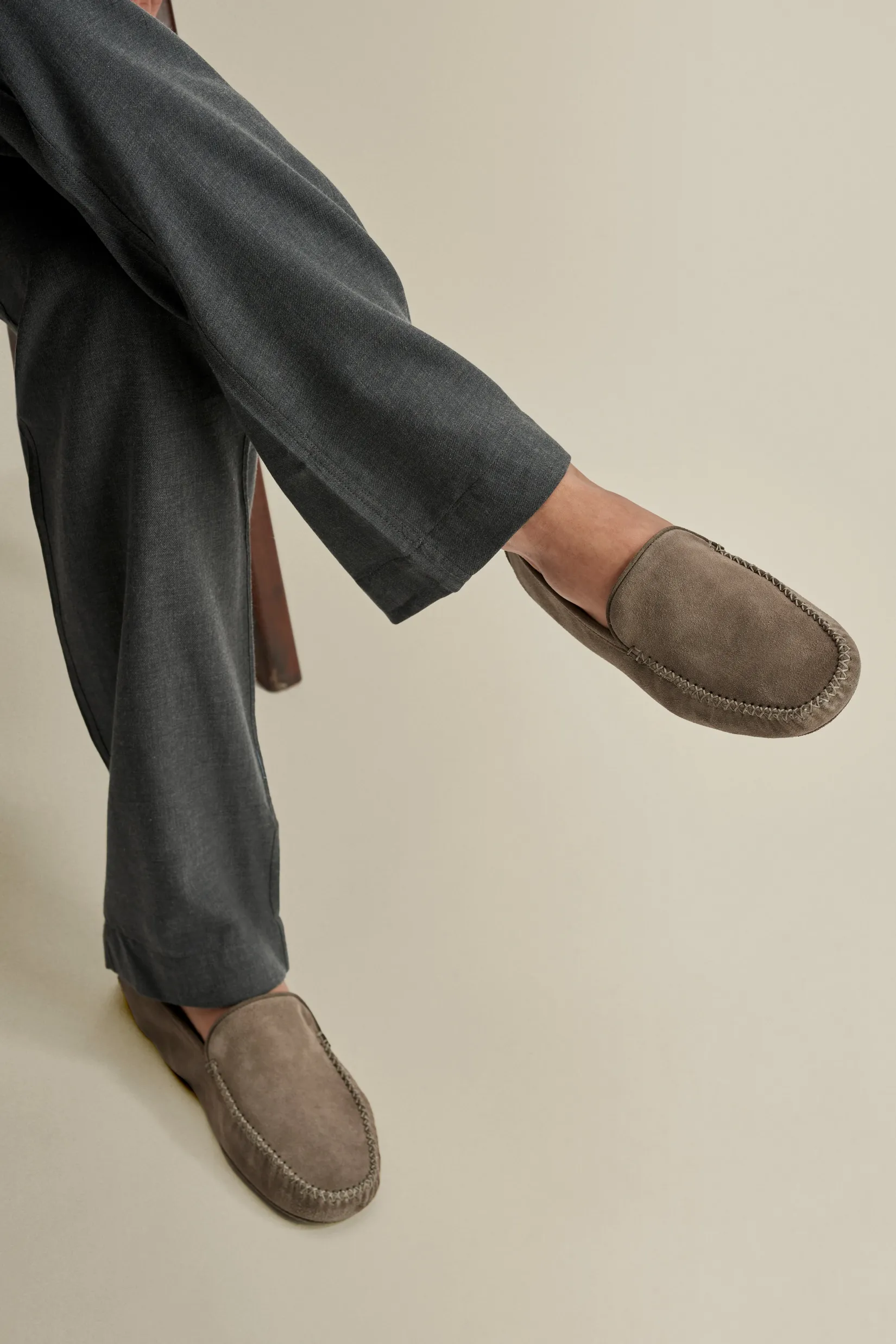 Clearance Cashmere Lined Suede Slippers Shoes|Accessories