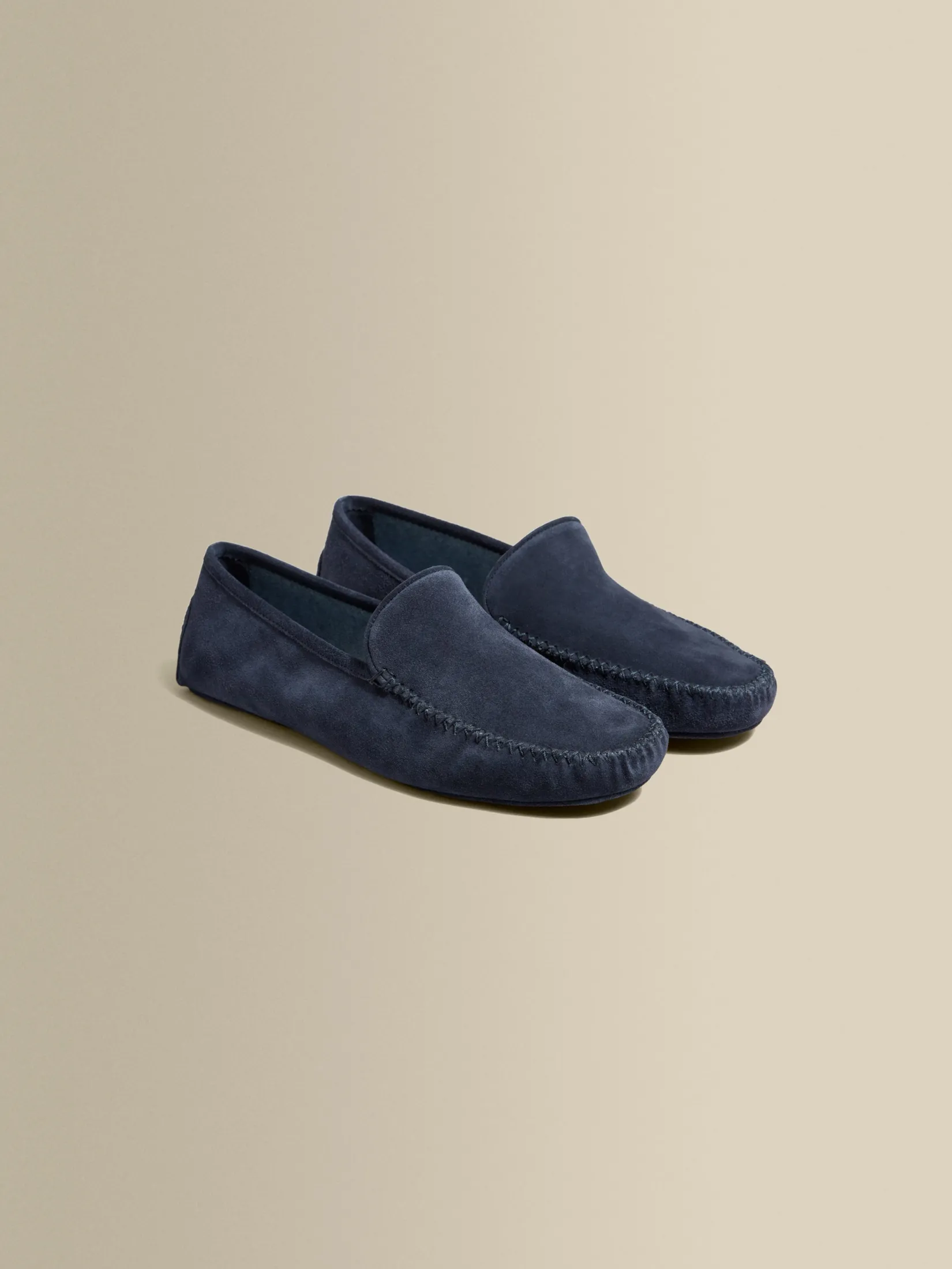 Cashmere Lined Suede Slippers Shoes|Accessories