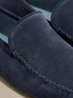 Cashmere Lined Suede Slippers Shoes|Accessories
