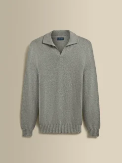 Discount Cashmere Long Sleeve Skipper Polo Shirt T-Shirts & Polos|Knitwear