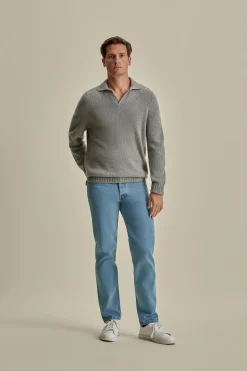 Discount Cashmere Long Sleeve Skipper Polo Shirt T-Shirts & Polos|Knitwear