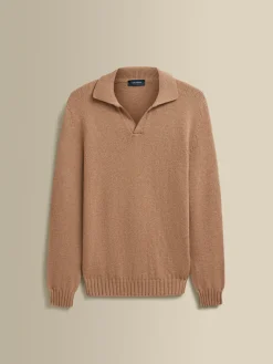 Cashmere Long Sleeve Skipper Polo Shirt T-Shirts & Polos|Knitwear