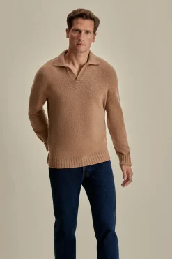 Cashmere Long Sleeve Skipper Polo Shirt T-Shirts & Polos|Knitwear