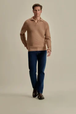 Cashmere Long Sleeve Skipper Polo Shirt T-Shirts & Polos|Knitwear