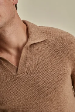 Cashmere Long Sleeve Skipper Polo Shirt T-Shirts & Polos|Knitwear