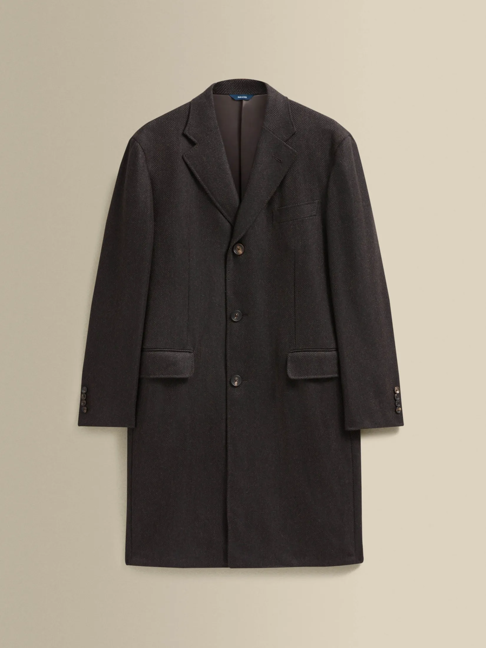 Cashmere Unstructured Single Breasted Overcoat Outerwear|Tailoring