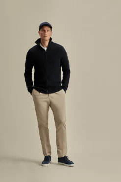 Outlet Cashmere Zip-Through Fisherman Rib Sweater Knitwear