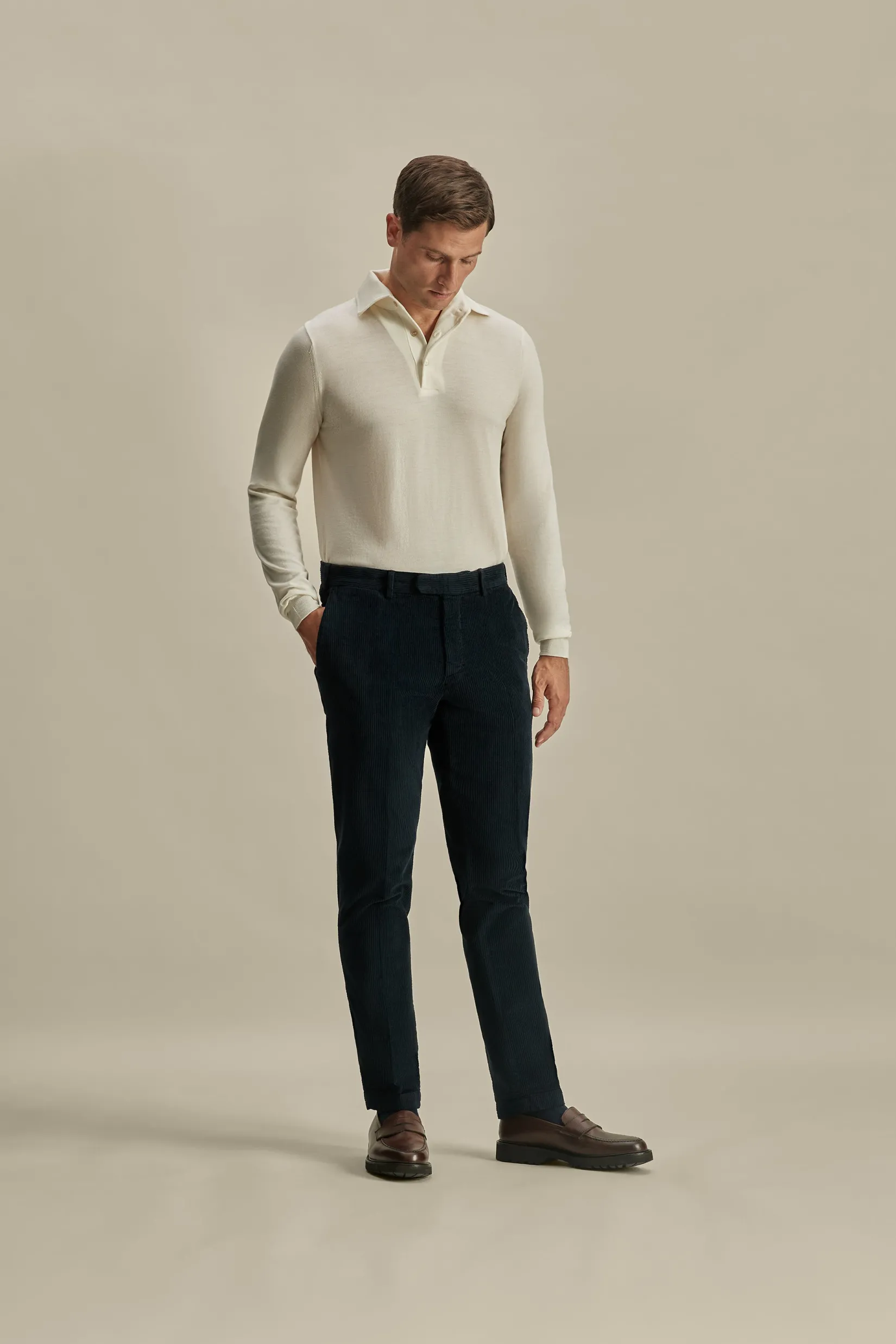 Online Corduroy Easy Fit Flat Front Chinos Trousers & Shorts