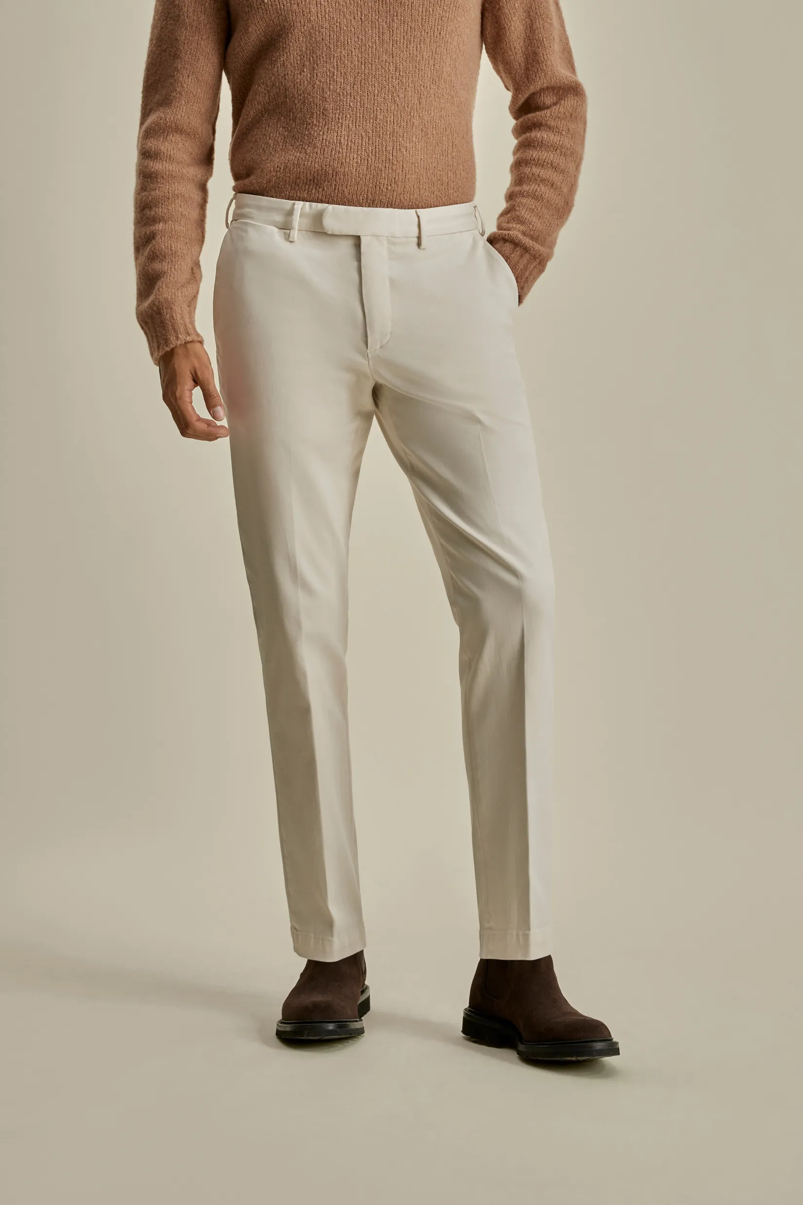 Outlet Cotton Easy Fit Flat Front Chinos Trousers & Shorts