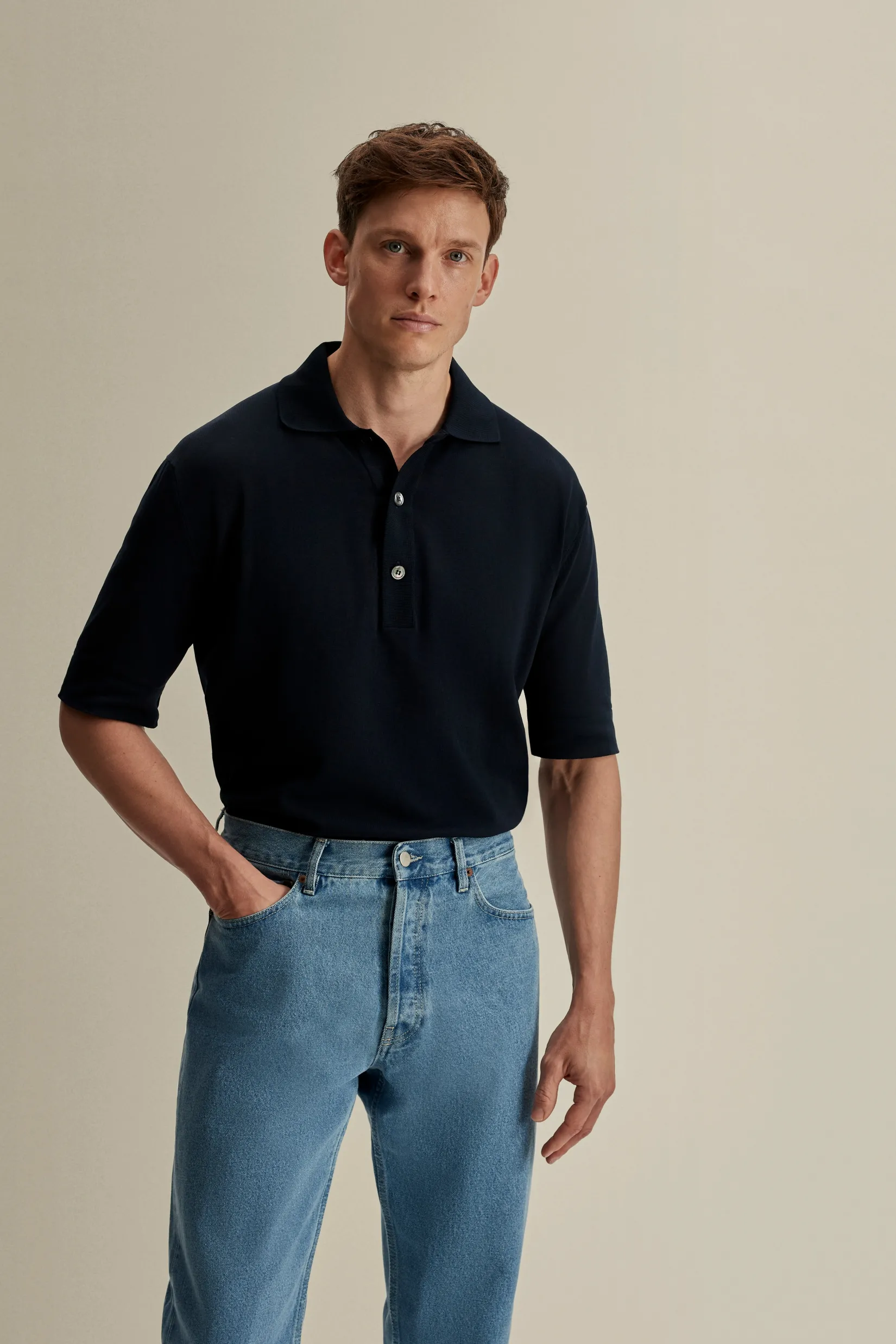 Hot Crepe Cotton Polo Shirt T-Shirts & Polos|Knitwear