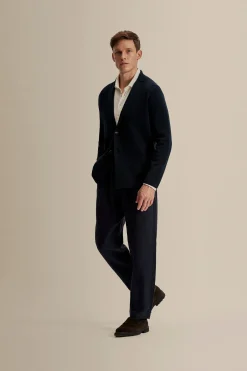 Online Crepe Cotton Single Breasted Knitted Blazer Knitwear
