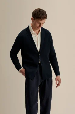 Online Crepe Cotton Single Breasted Knitted Blazer Knitwear