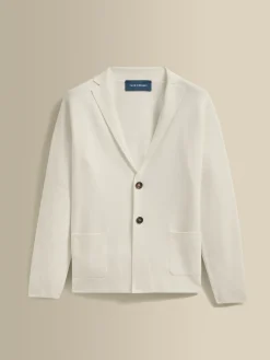 Crepe Cotton Single Breasted Knitted Blazer Knitwear