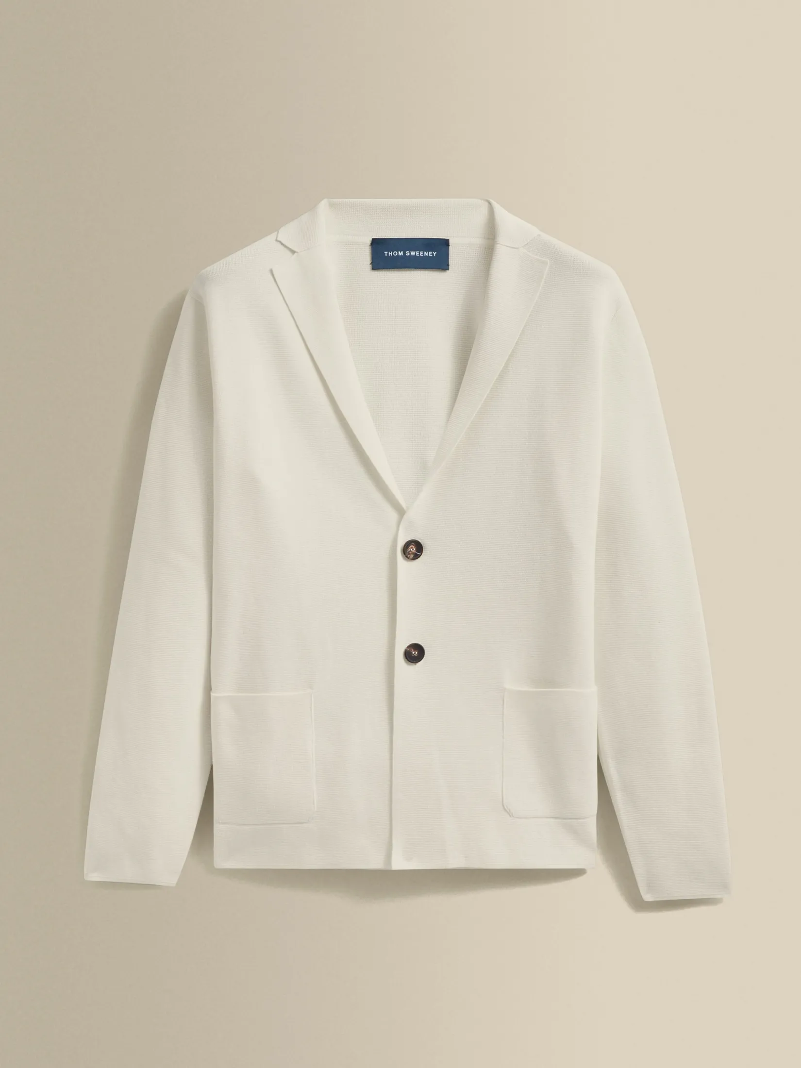 Crepe Cotton Single Breasted Knitted Blazer Knitwear