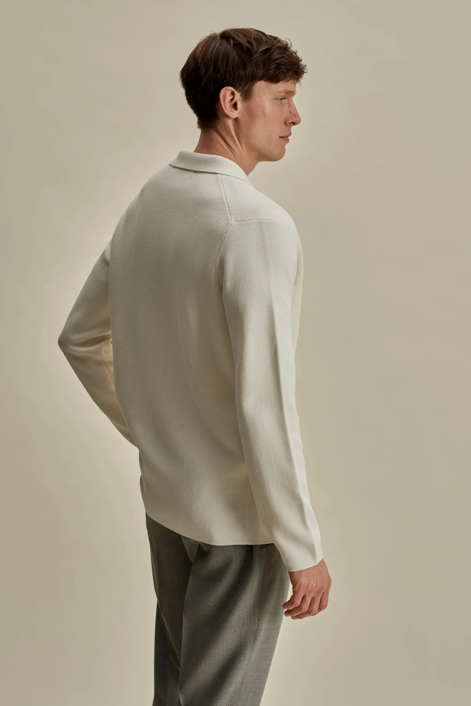 Crepe Cotton Single Breasted Knitted Blazer Knitwear
