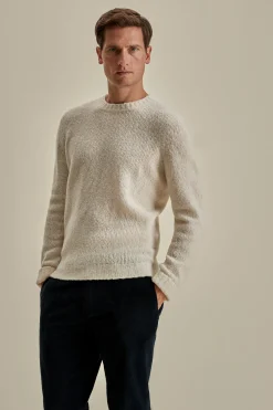 Sale Felted Wool Cashmere Crew Neck Sweater Knitwear