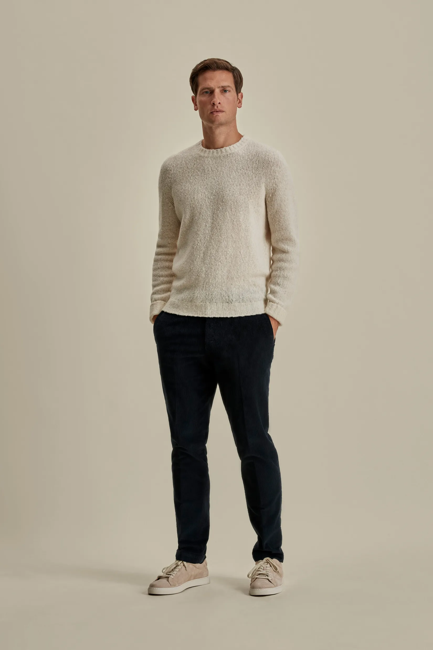 Sale Felted Wool Cashmere Crew Neck Sweater Knitwear
