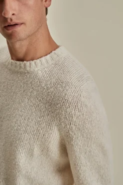 Sale Felted Wool Cashmere Crew Neck Sweater Knitwear