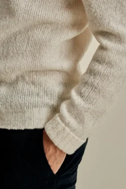 Sale Felted Wool Cashmere Crew Neck Sweater Knitwear