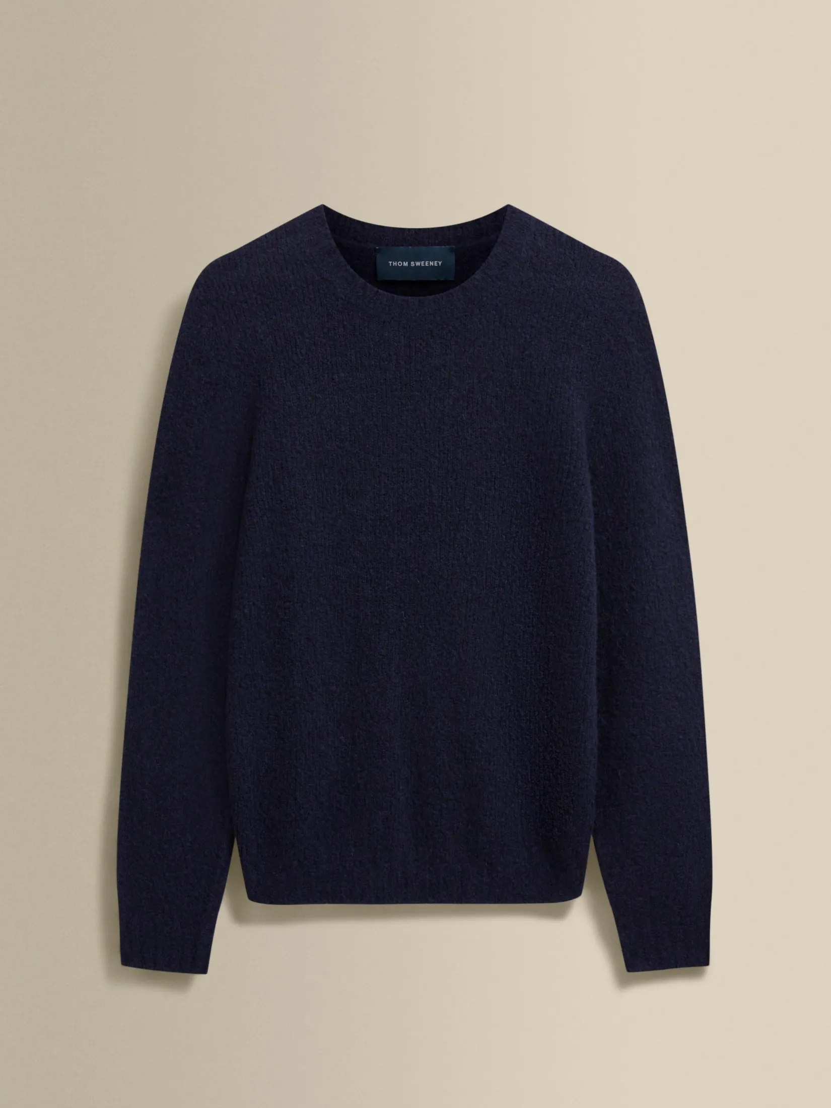 Clearance Felted Wool Cashmere Crew Neck Sweater Knitwear