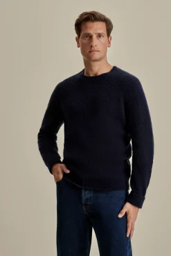 Clearance Felted Wool Cashmere Crew Neck Sweater Knitwear