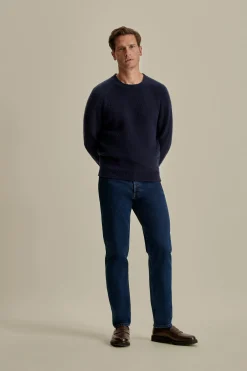 Clearance Felted Wool Cashmere Crew Neck Sweater Knitwear