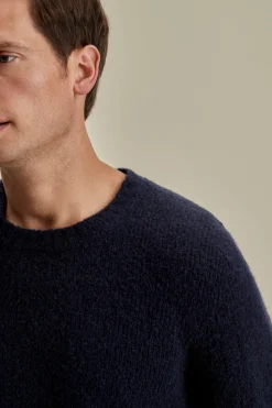 Clearance Felted Wool Cashmere Crew Neck Sweater Knitwear