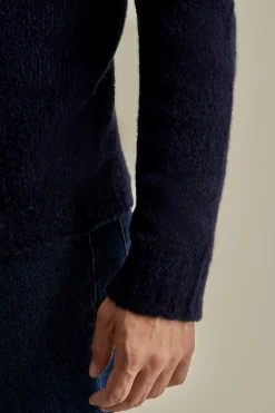 Clearance Felted Wool Cashmere Crew Neck Sweater Knitwear