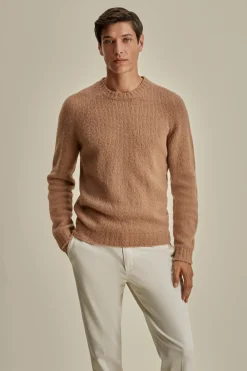 Felted Wool Cashmere Crew Neck Sweater Knitwear