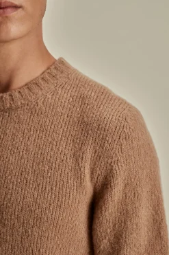 Felted Wool Cashmere Crew Neck Sweater Knitwear