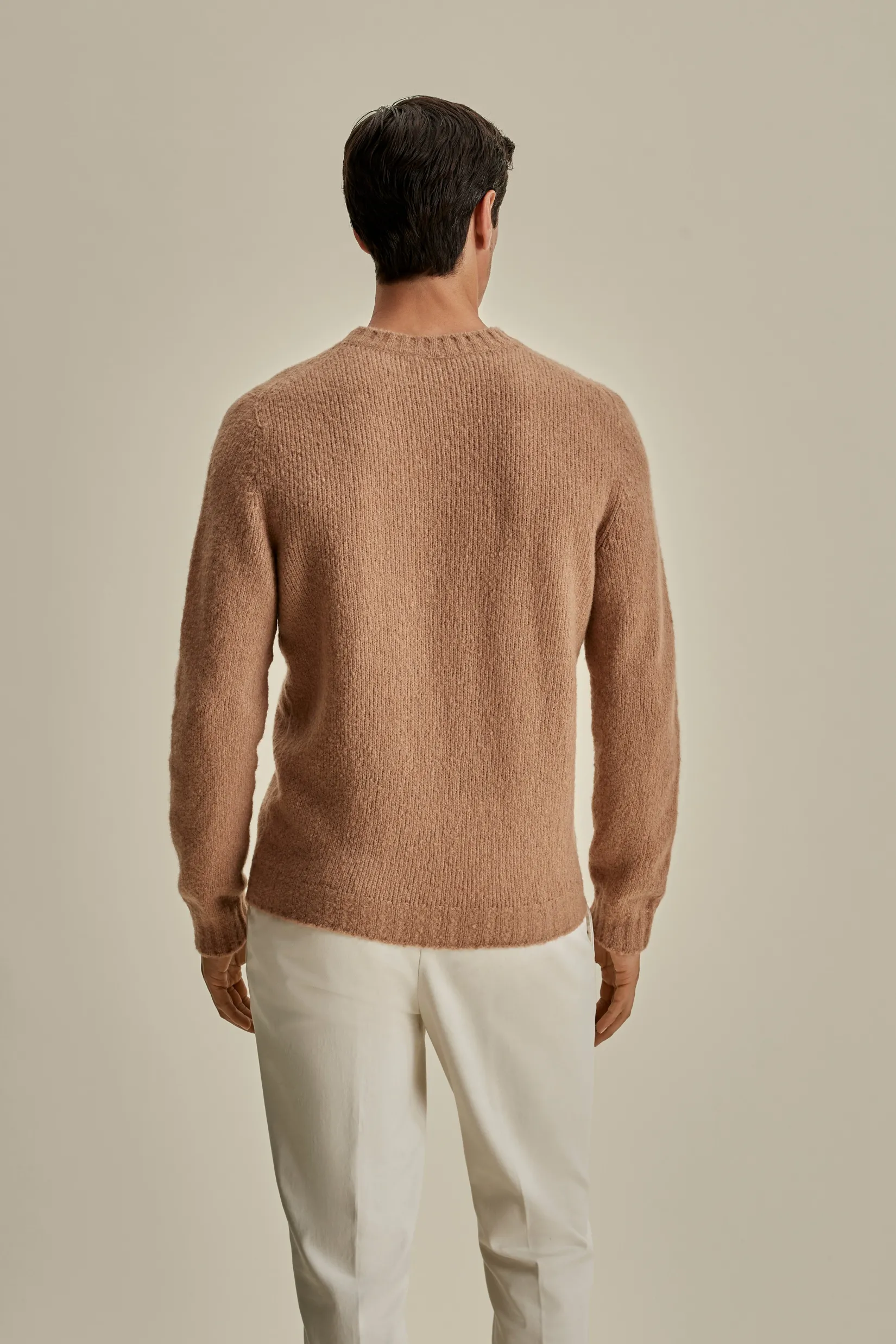 Felted Wool Cashmere Crew Neck Sweater Knitwear