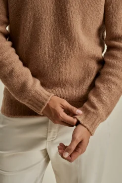 Felted Wool Cashmere Crew Neck Sweater Knitwear