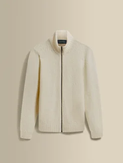 Sale Felted Wool Cashmere Zip-Through Sweater Knitwear
