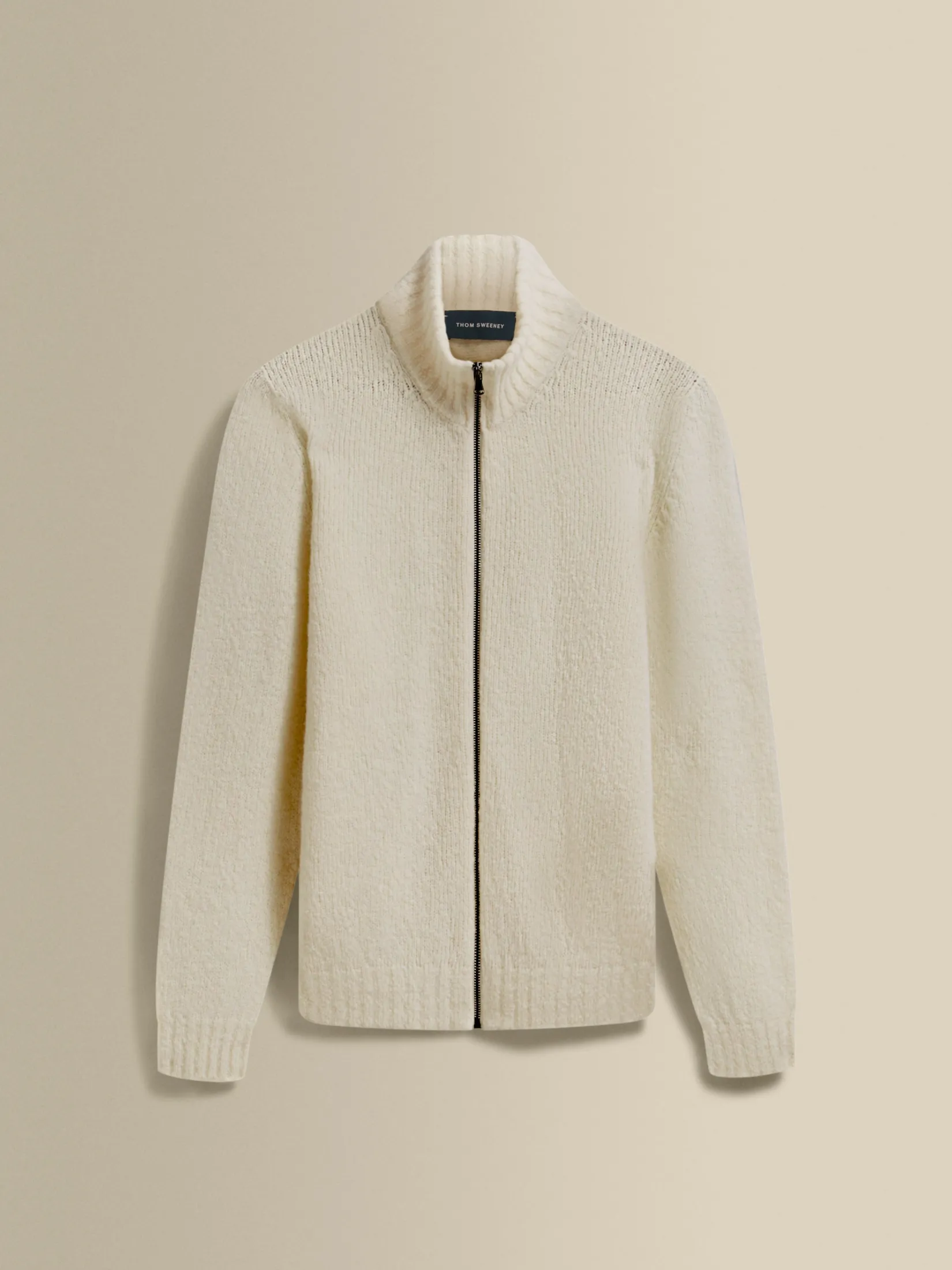 Sale Felted Wool Cashmere Zip-Through Sweater Knitwear
