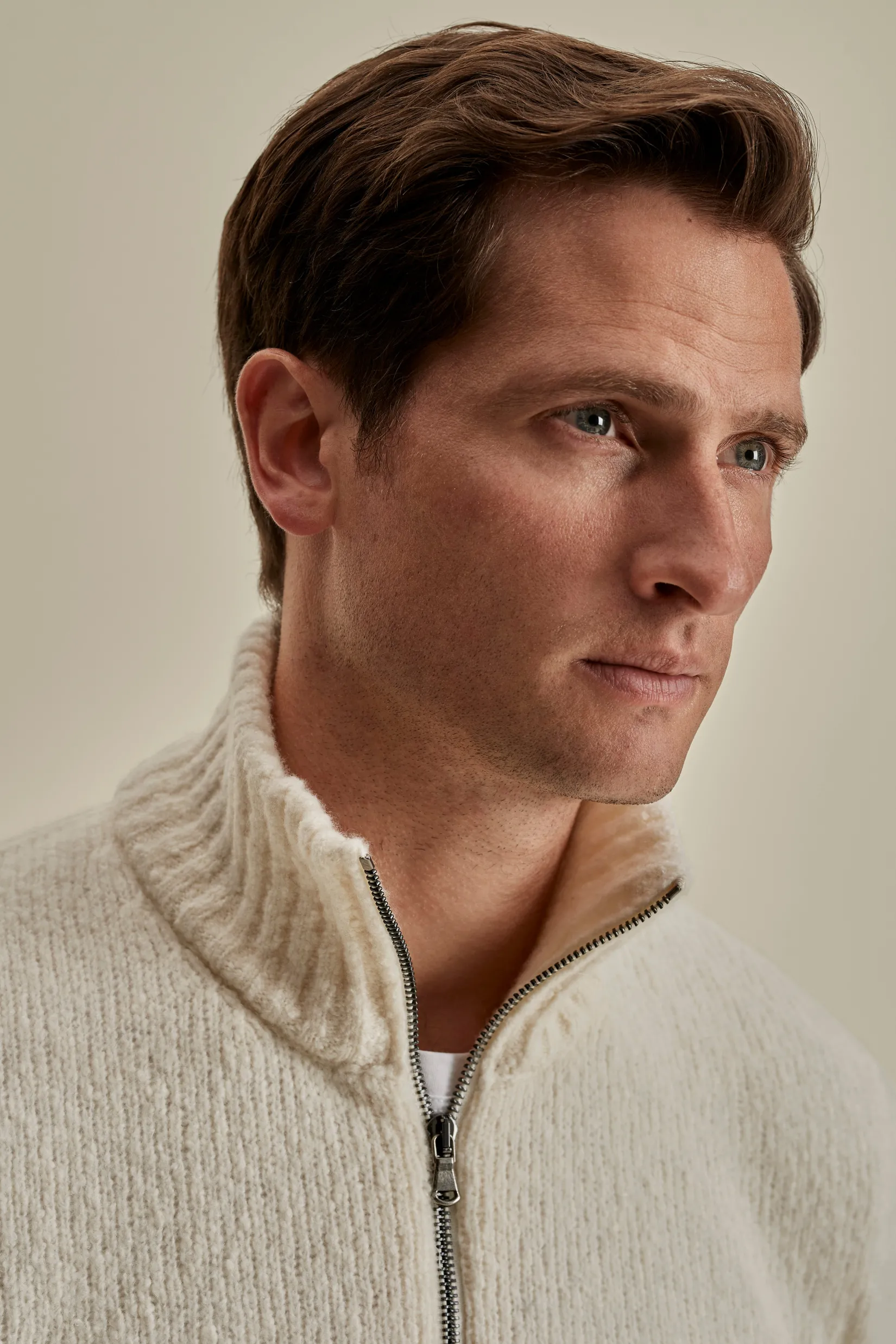 Sale Felted Wool Cashmere Zip-Through Sweater Knitwear