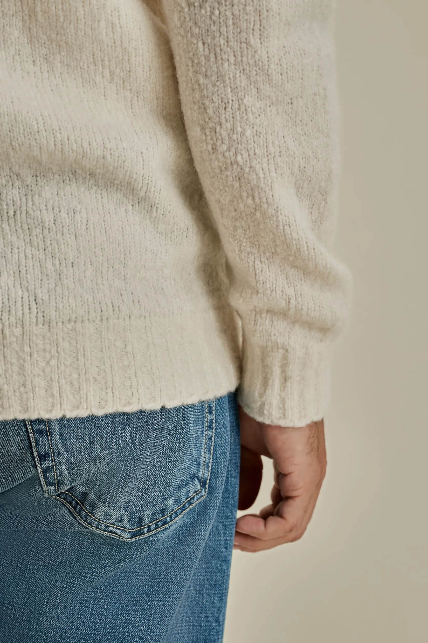Sale Felted Wool Cashmere Zip-Through Sweater Knitwear
