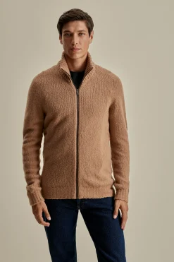 Online Felted Wool Cashmere Zip-Through Sweater Knitwear