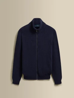 Felted Wool Cashmere Zip-Through Sweater Knitwear