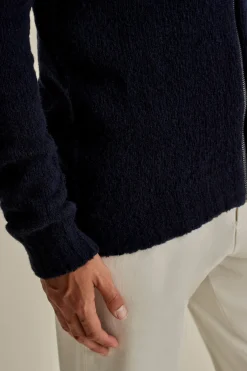 Felted Wool Cashmere Zip-Through Sweater Knitwear
