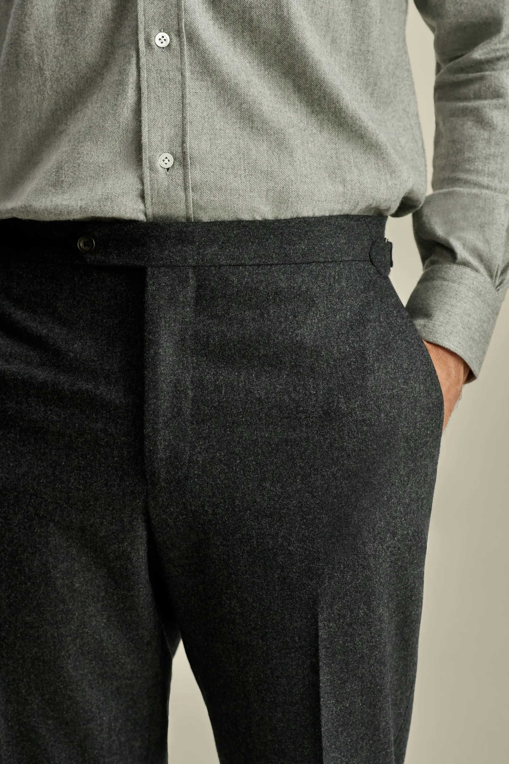 Outlet Flannel Flat Front Tailored Trousers Trousers & Shorts|Tailoring