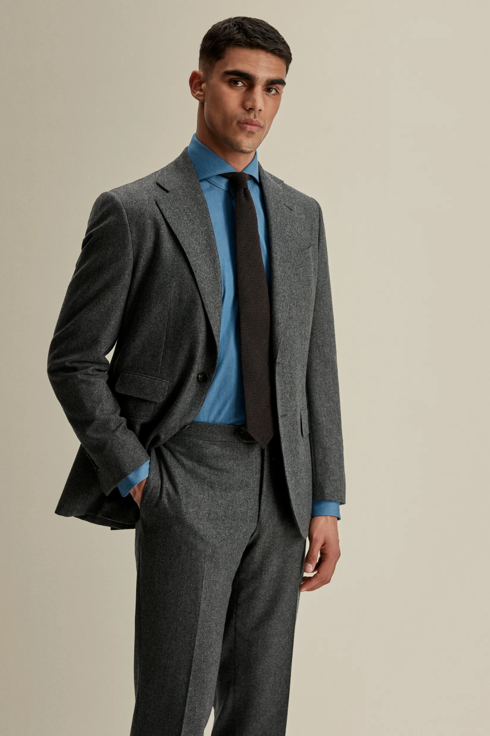 Sale Flannel Single Breasted Wool Suit Tailoring